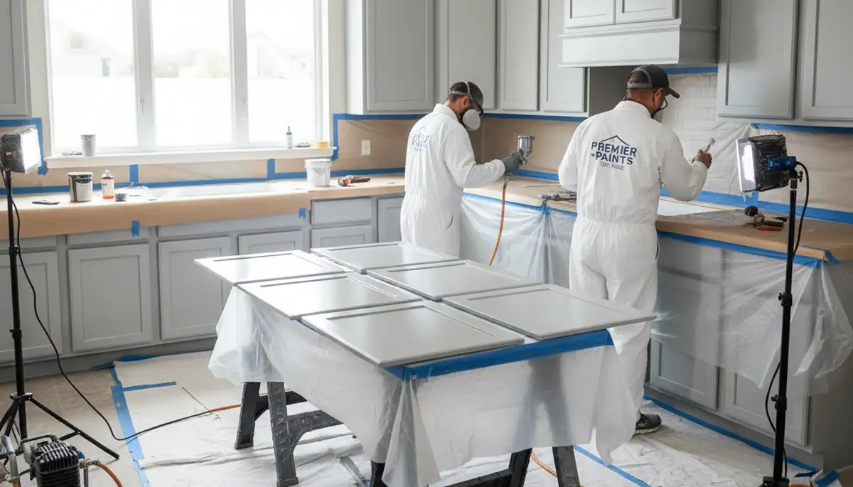 Professional cabinet painting and refinishing in Omaha, NE kitchen for lasting smooth finishes