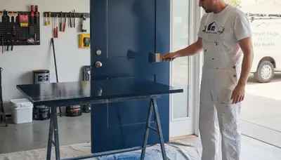 Professional door painting service by house painters in Omaha, NE