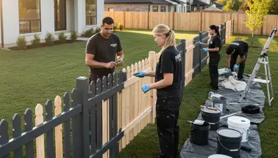 Professional fence painting in Omaha, NE with durable wood and vinyl coatings for long-lasting protection
