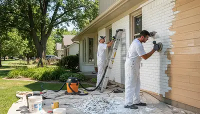 Professional surface prep for exterior house painting in Omaha, NE ensuring durable, long-lasting finish