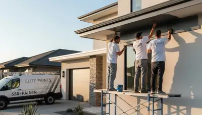 Professional trim and fascia painting on Omaha NE home exterior by expert house painters