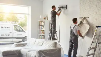 Professional wallpaper removal and wall prep by house painters in Omaha, NE homes
