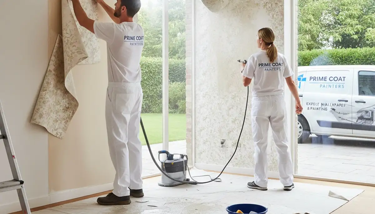 Professional wallpaper removal and wall preparation by house painters in Omaha, NE